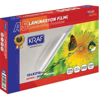 Kraf 2125 Parlak Laminasyon Filmi A5 125Mic 100Lü