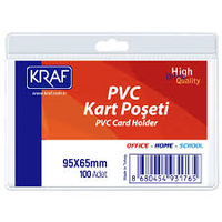 Kraf Yatay Pvc Kart Poşeti 95X65Mm Şeffaf 100Lü