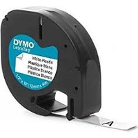 Dymo 59422 Letratag Plastik Etiket 12Mmx4M Siyah