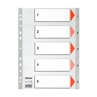 Esselte 100103 Plastik Seperatör A4 1-5 Rakam Gri