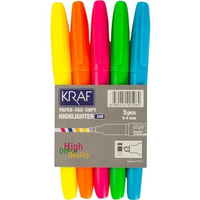 Kraf 340 Kalem Tipi Fosforlu Kalem 5Li Set